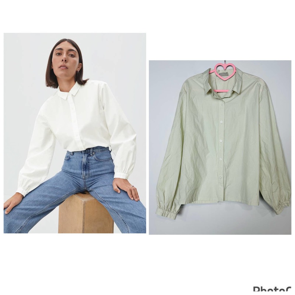 Everlane NWOT Button Down Organic Prep Shirt Cotton Girlfriend Long Sleeve Shirt